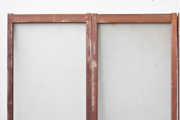 アンティーク建具　昭和初期　桟組みの意匠を取り入れたシンプルな窓4枚セット　(R-088351)