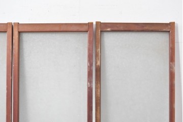アンティーク建具　昭和初期　桟組みの意匠を取り入れたシンプルな窓4枚セット　(R-088351)