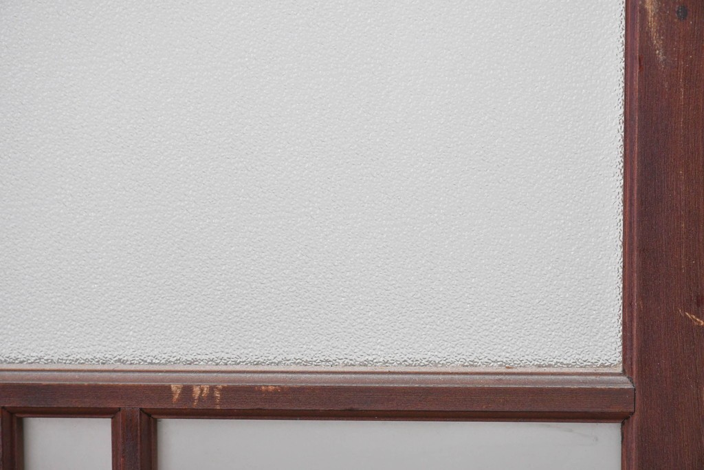 アンティーク建具　昭和初期　桟組みの意匠を取り入れたシンプルな窓4枚セット　(R-088351)