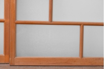 ヴィンテージ建具　昭和中期　大正ロマン　すっきりとしたデザインの窓2枚セット　(R-088352)