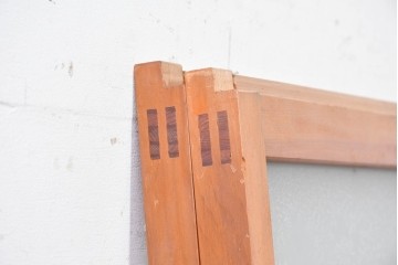 ヴィンテージ建具　昭和中期　大正ロマン　すっきりとしたデザインの窓2枚セット　(R-088352)