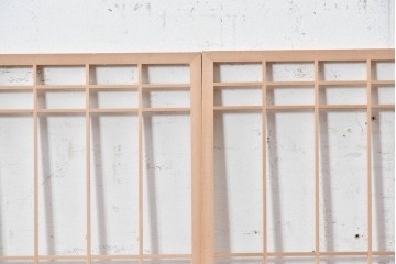 中古　淡い木色と松葉風の組子が上品な組子窓4枚セット　(R-088356)