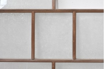 アンティーク建具　昭和初期から昭和中期　上手物!　大正ロマン　趣あるデザインガラス入りの窓2枚セット　(R-088360)