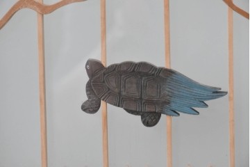 ヴィンテージ建具　昭和後期　両面ガラス　松竹梅と鶴亀が描かれた縁起の良い組子入り書院戸4枚セット　(R-088362)