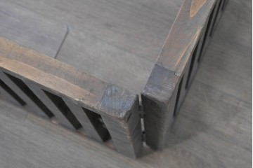 和製アンティーク　明治から大正期　深みのある木色と整然と並ぶ格子が印象的な帳場格子　(R-088364)