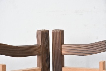 和製ヴィンテージ　美品　格子と透かし彫りが目を引く4連衝立て　(R-088368)