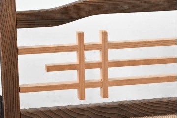 和製ヴィンテージ　美品　格子と透かし彫りが目を引く4連衝立て　(R-088368)