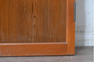 ヴィンテージ建具　昭和中期　温かみのある木肌とガラスを組み合わせたシンプルなガラスドア1枚　(R-088371)