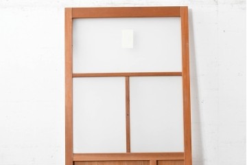 ヴィンテージ建具　昭和中期　温かみのある木肌とガラスを組み合わせたシンプルなガラスドア1枚　(R-088371)