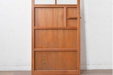 ヴィンテージ建具　昭和中期　温かみのある木肌とガラスを組み合わせたシンプルなガラスドア1枚　(R-088371)