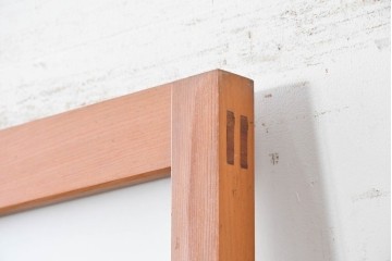 ヴィンテージ建具　昭和中期　温かみのある木肌とガラスを組み合わせたシンプルなガラスドア1枚　(R-088371)