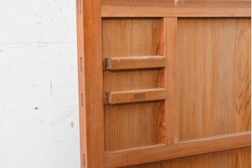 ヴィンテージ建具　昭和中期　温かみのある木肌とガラスを組み合わせたシンプルなガラスドア1枚　(R-088372)