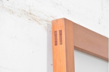 ヴィンテージ建具　昭和中期　温かみのある木肌とガラスを組み合わせたシンプルなガラスドア1枚　(R-088372)