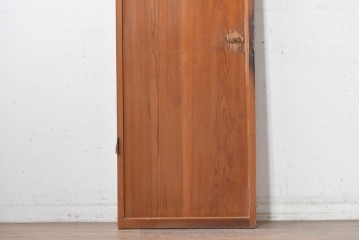 ヴィンテージ建具　昭和中期　横桟の意匠がアクセントのガラス入りドア1枚　(R-088373)