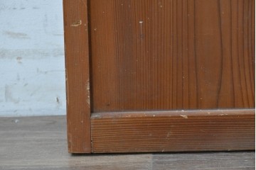 ヴィンテージ建具　昭和中期　横桟の意匠がアクセントのガラス入りドア1枚　(R-088373)