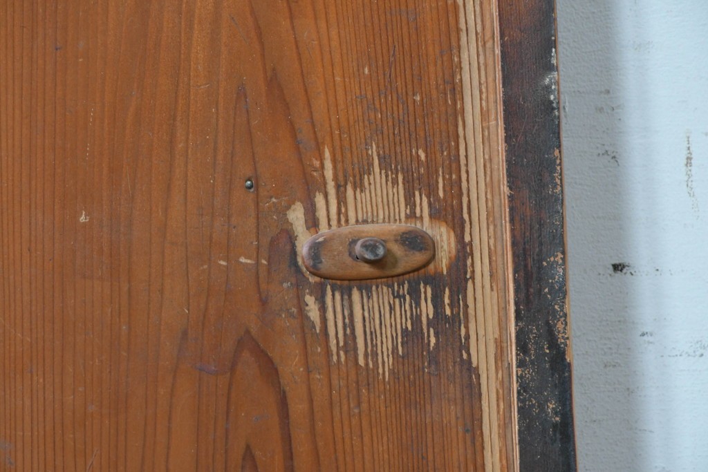 ヴィンテージ建具　昭和中期　横桟の意匠がアクセントのガラス入りドア1枚　(R-088373)