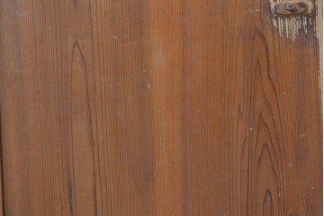 ヴィンテージ建具　昭和中期　横桟の意匠がアクセントのガラス入りドア1枚　(R-088373)