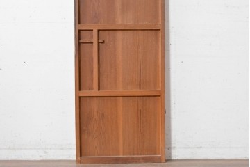 ヴィンテージ建具　昭和中期　横桟の意匠がアクセントのガラス入りドア1枚　(R-088373)