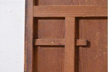 ヴィンテージ建具　昭和中期　横桟の意匠がアクセントのガラス入りドア1枚　(R-088373)