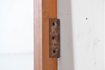 ヴィンテージ建具　昭和中期　横桟の意匠がアクセントのガラス入りドア1枚　(R-088373)