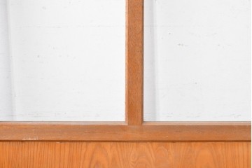 ヴィンテージ建具　昭和中期　温かみのある木肌とガラスを組み合わせたシンプルなガラスドア1枚　(R-088374)