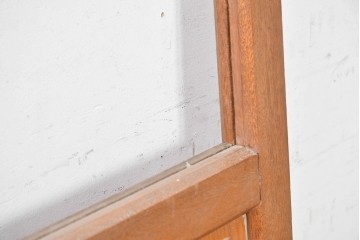 ヴィンテージ建具　昭和中期　温かみのある木肌とガラスを組み合わせたシンプルなガラスドア1枚　(R-088374)