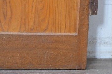 ヴィンテージ建具　昭和中期　温かみのある木肌とガラスを組み合わせたシンプルなガラスドア1枚　(R-088374)