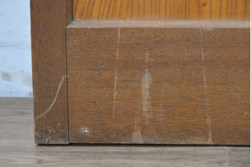 ヴィンテージ建具　昭和中期　温かみのある木肌とガラスを組み合わせたシンプルなガラスドア1枚　(R-088374)