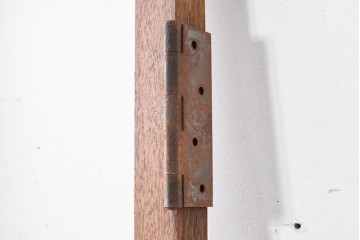 ヴィンテージ建具　昭和中期　温かみのある木肌とガラスを組み合わせたシンプルなガラスドア1枚　(R-088374)