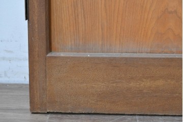 ヴィンテージ建具　昭和中期　温かみのある木肌とガラスを組み合わせたシンプルなガラスドア1枚　(R-088374)
