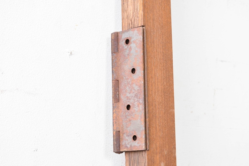 ヴィンテージ建具　昭和中期　温かみのある木肌とガラスを組み合わせたシンプルなガラスドア1枚　(R-088374)