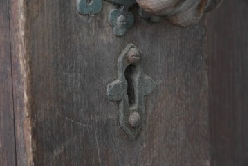 イギリスアンティーク建具　1900年頃　オーク材　長い歳月が刻んだ風合い豊かな大型ドア1枚　(R-088376)