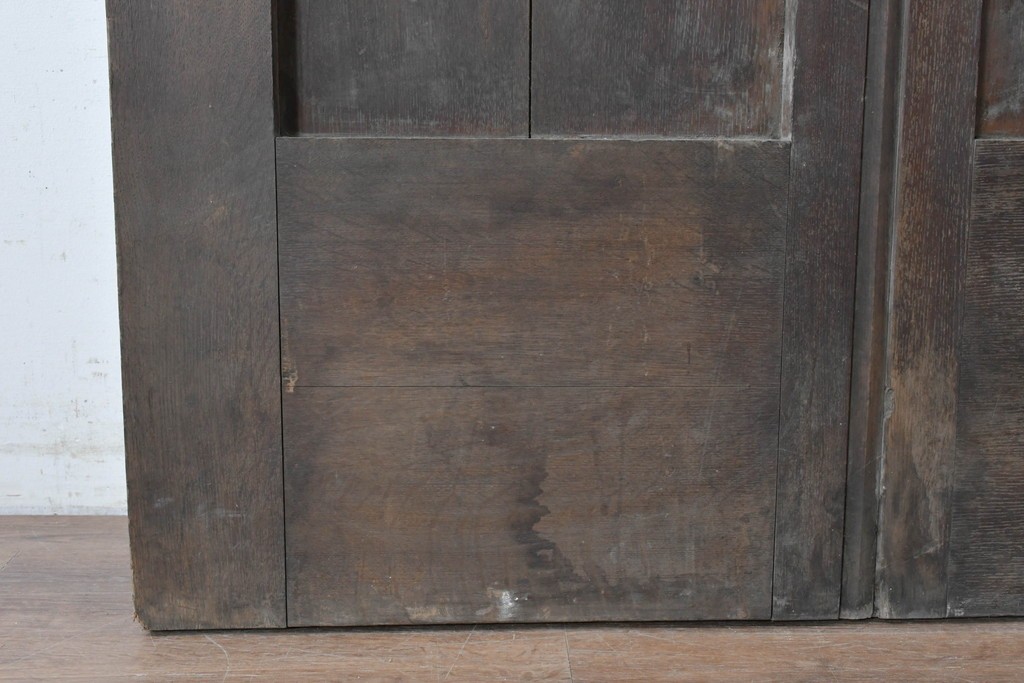 イギリスアンティーク建具　1900年頃　オーク材　長い歳月が刻んだ風合い豊かな大型ドア1枚　(R-088376)
