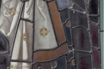 アンティーク建具　イギリス　聖ペトロ(聖ぺテロ)を描いた古い教会のステンドグラス窓1枚　(R-088377)