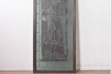 アンティーク建具　イギリス　聖シモンと聖ユダを描いた古い教会のステンドグラス窓1枚　(R-088378)