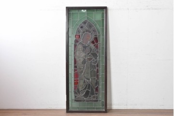 アンティーク建具　イギリス　聖アンデレを描いた古い教会のステンドグラス窓1枚　(R-088380)