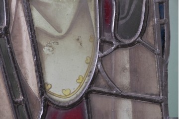 アンティーク建具　イギリス　聖バルナバを描いた古い教会のステンドグラス窓1枚　(R-088381)
