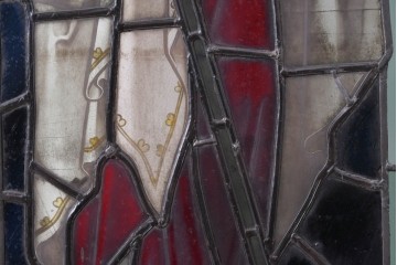 アンティーク建具　イギリス　聖バルナバを描いた古い教会のステンドグラス窓1枚　(R-088381)