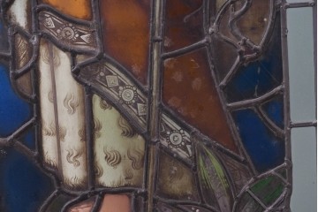 アンティーク建具　イギリス　洗礼者聖ヨハネを描いた古い教会のステンドグラス窓1枚　(R-088382)