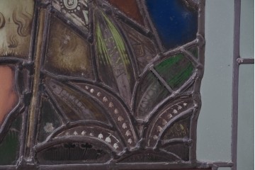 アンティーク建具　イギリス　洗礼者聖ヨハネを描いた古い教会のステンドグラス窓1枚　(R-088382)