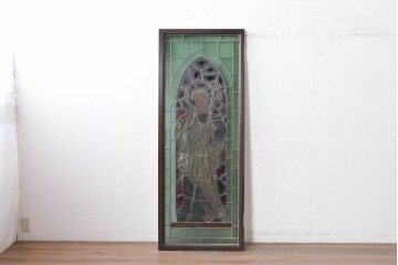 アンティーク建具　イギリス　聖ジェームス(大ヤコブ)を描いた古い教会のステンドグラス窓1枚　(R-088385)