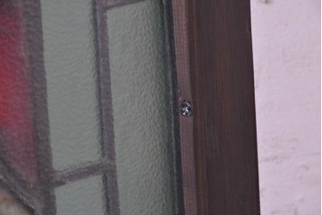 アンティーク建具　イギリス　聖ジェームス(大ヤコブ)を描いた古い教会のステンドグラス窓1枚　(R-088385)