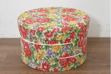 フランスヴィンテージ　花柄が華やかな入れ子式丸型クラフトボックス9個セット　(R-088397)