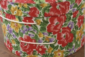 フランスヴィンテージ　花柄が華やかな入れ子式丸型クラフトボックス9個セット　(R-088397)