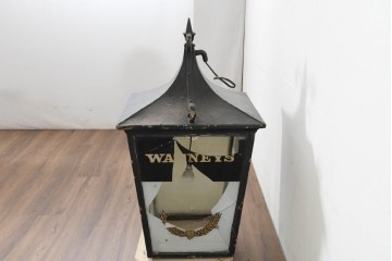 イギリスアンティーク　Watneys(ワトニーズ)ビール　金属フレームの大型パブランタン　(R-088409)