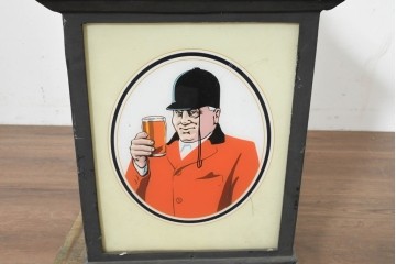 イギリスヴィンテージ　Tetley's Brewery(テトリーズ)ビール　The Huntsman(ハンツマン)　アルミフレームの大型パブランタン　(R-088410)