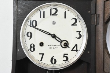 和製ヴィンテージ　愛知時計電機(アイチ、AICHI)　水面のような木目が特徴のレトロな振り子時計　(R-088411)