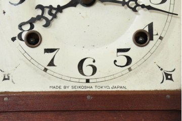 和製アンティーク　精工舎(SEIKOSHA、セイコー)　TRADE(S)MARK　クラシカルなレリーフ彫刻があしらわれた振り子時計　(R-088416)