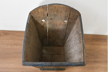 【簡易リペア限定品】　イギリスアンティーク　1920年頃　著名工房ペイント品　ワイン産地を描いた木製傘立て　(R-088429)