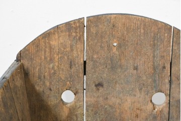 【簡易リペア限定品】　イギリスアンティーク　1920年頃　著名工房ペイント品　ワイン産地を描いた木製傘立て　(R-088429)